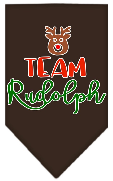 Team Rudolph Screen Print Bandana Cocoa Large